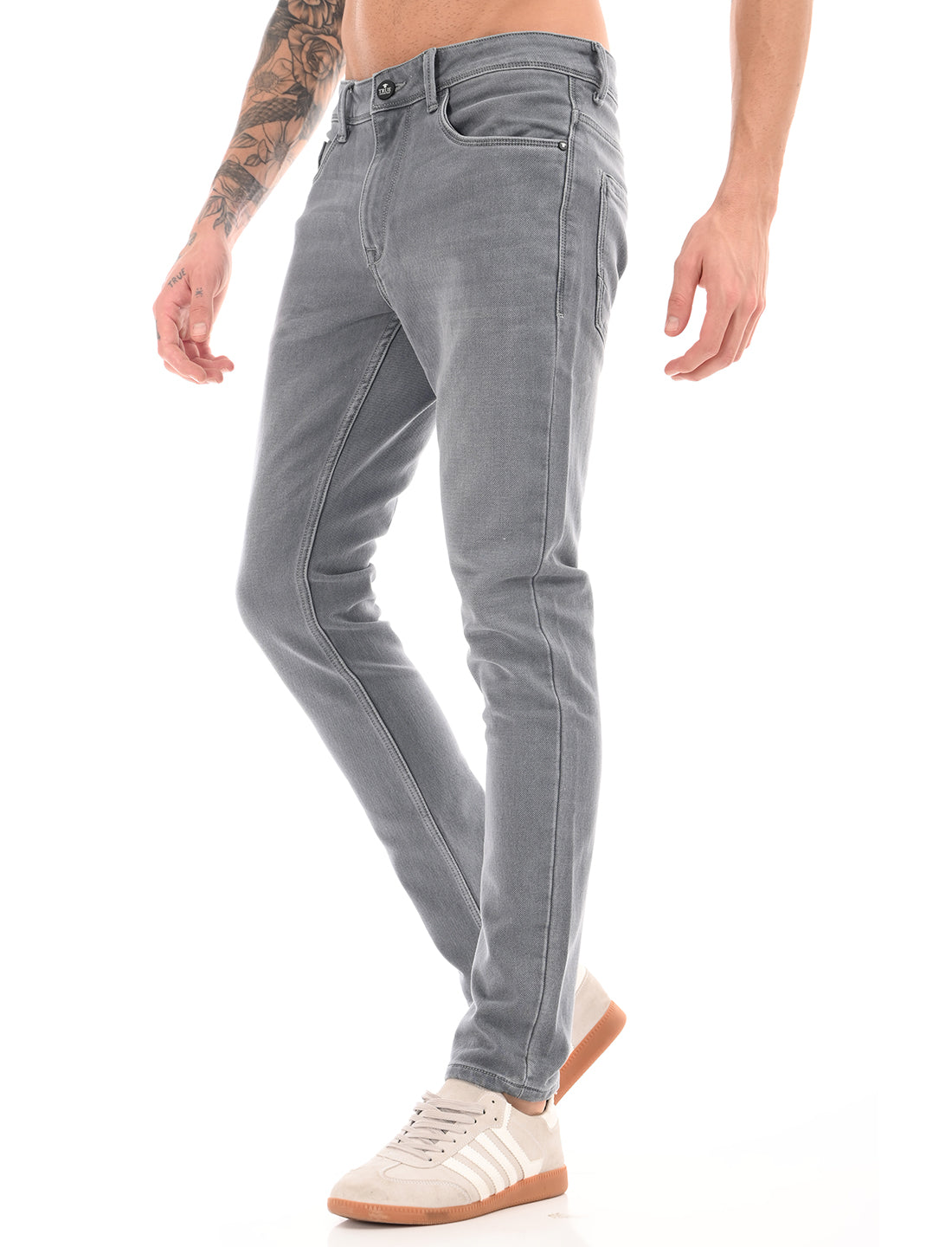 Light Grey Mid Rise Slim Fit Jeans
