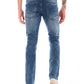 Mid Blue Mid Rise Slim Fit Jeans