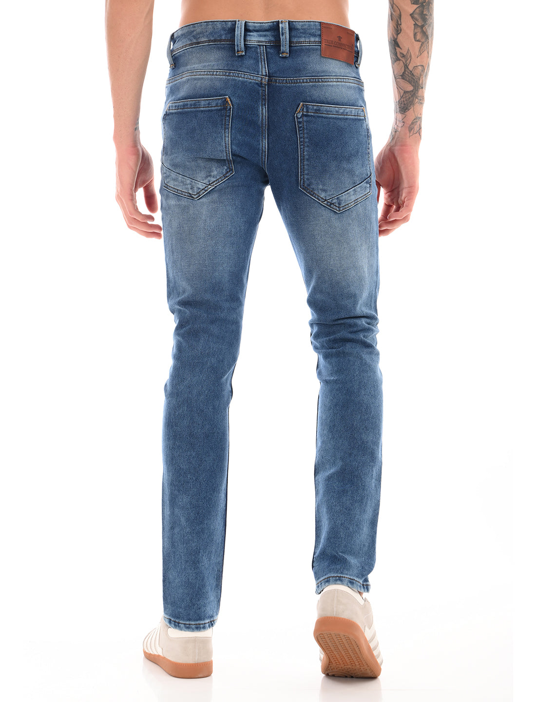 Mid Blue Mid Rise Slim Fit Jeans
