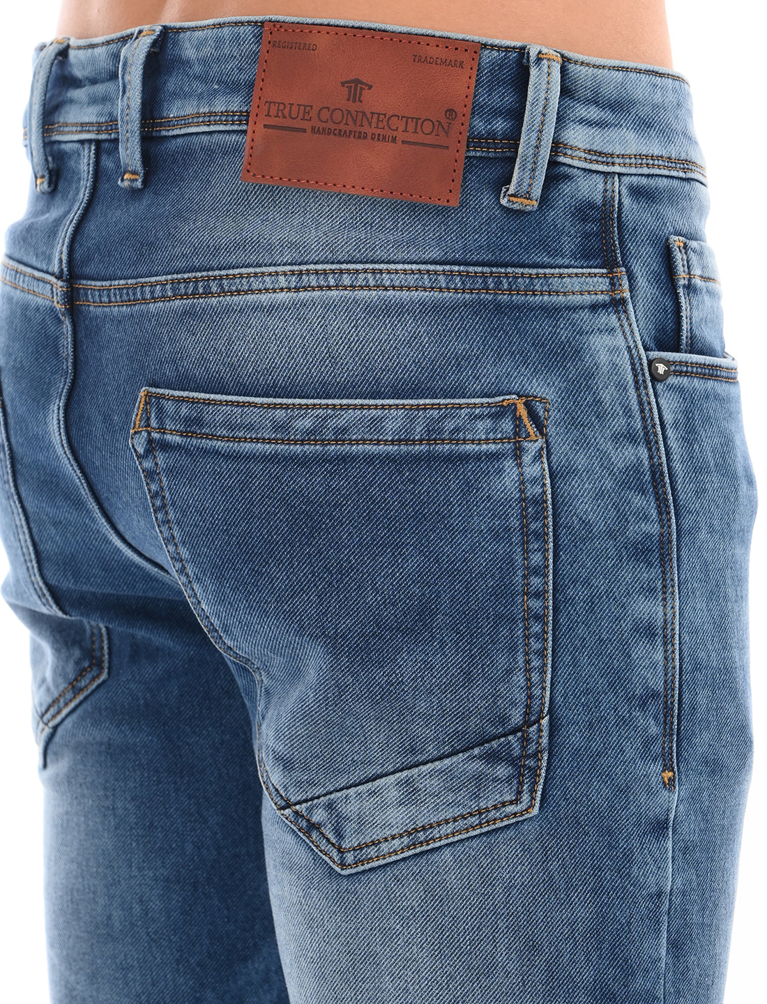 Mid Blue Mid Rise Slim Fit Jeans