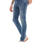 Mid Blue Mid Rise Slim Fit Jeans