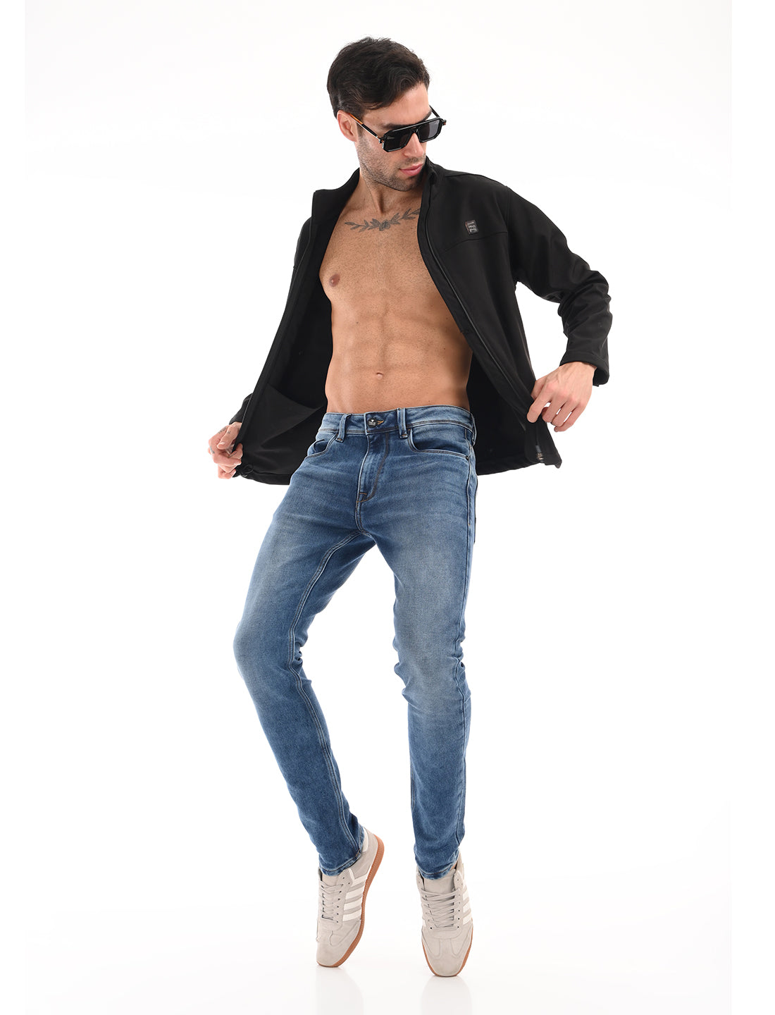 Mid Blue Mid Rise Slim Fit Jeans