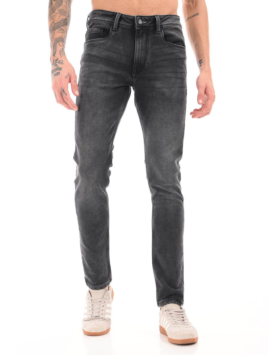 Dark Grey Slim Fit Heavy Fade Jeans