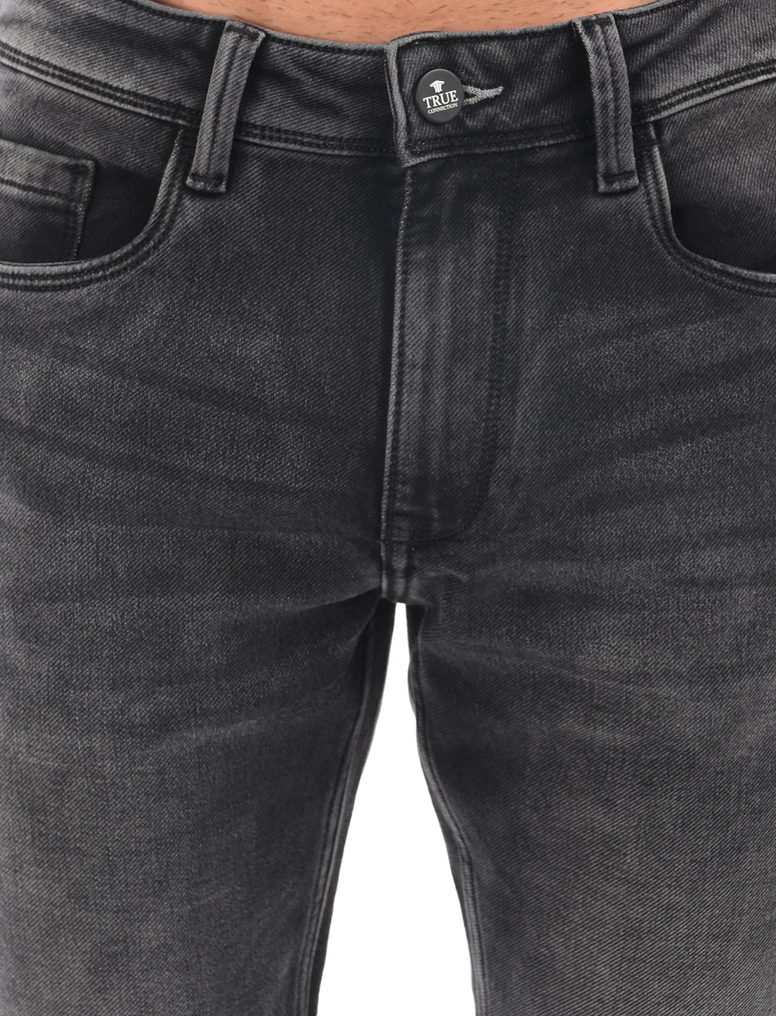 Dark Grey Slim Fit Heavy Fade Jeans
