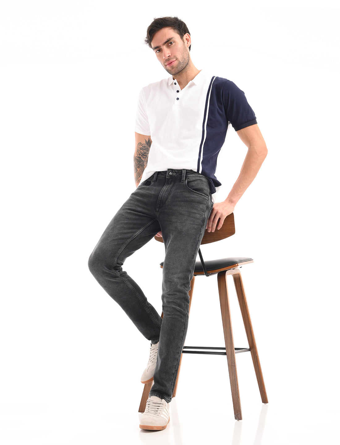 Dark Grey Slim Fit Heavy Fade Jeans