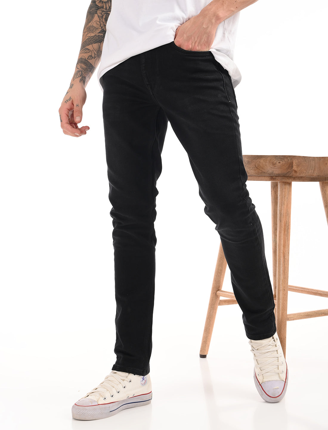 Dark Grey Slim Fit Light Fade Jeans