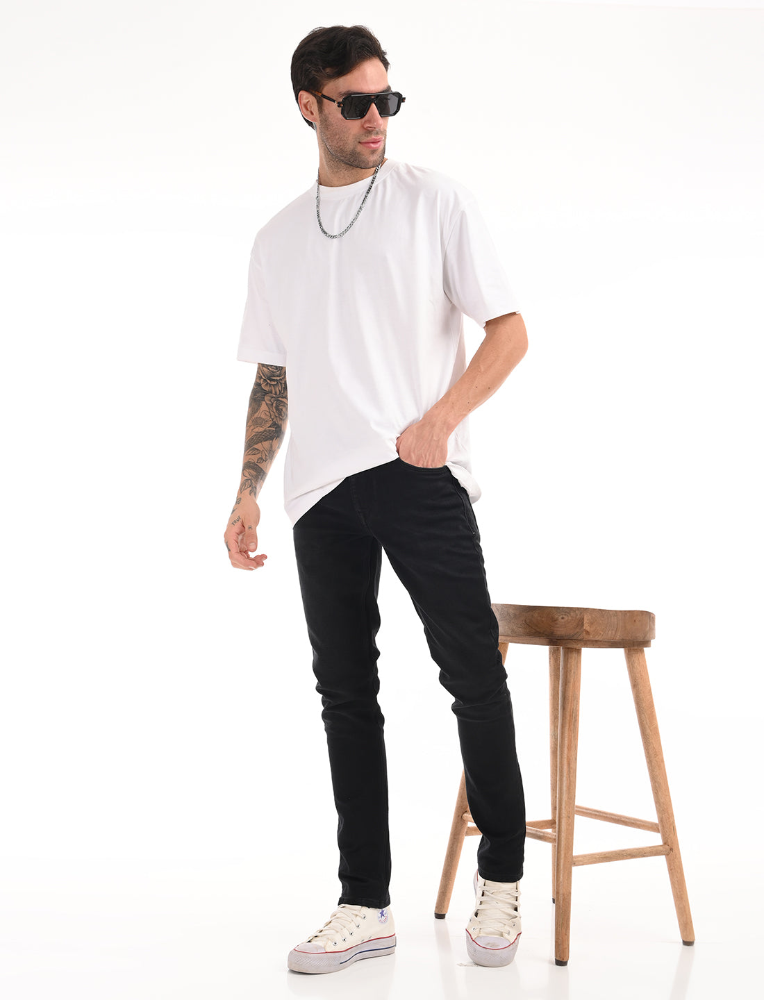 Dark Grey Slim Fit Light Fade Jeans