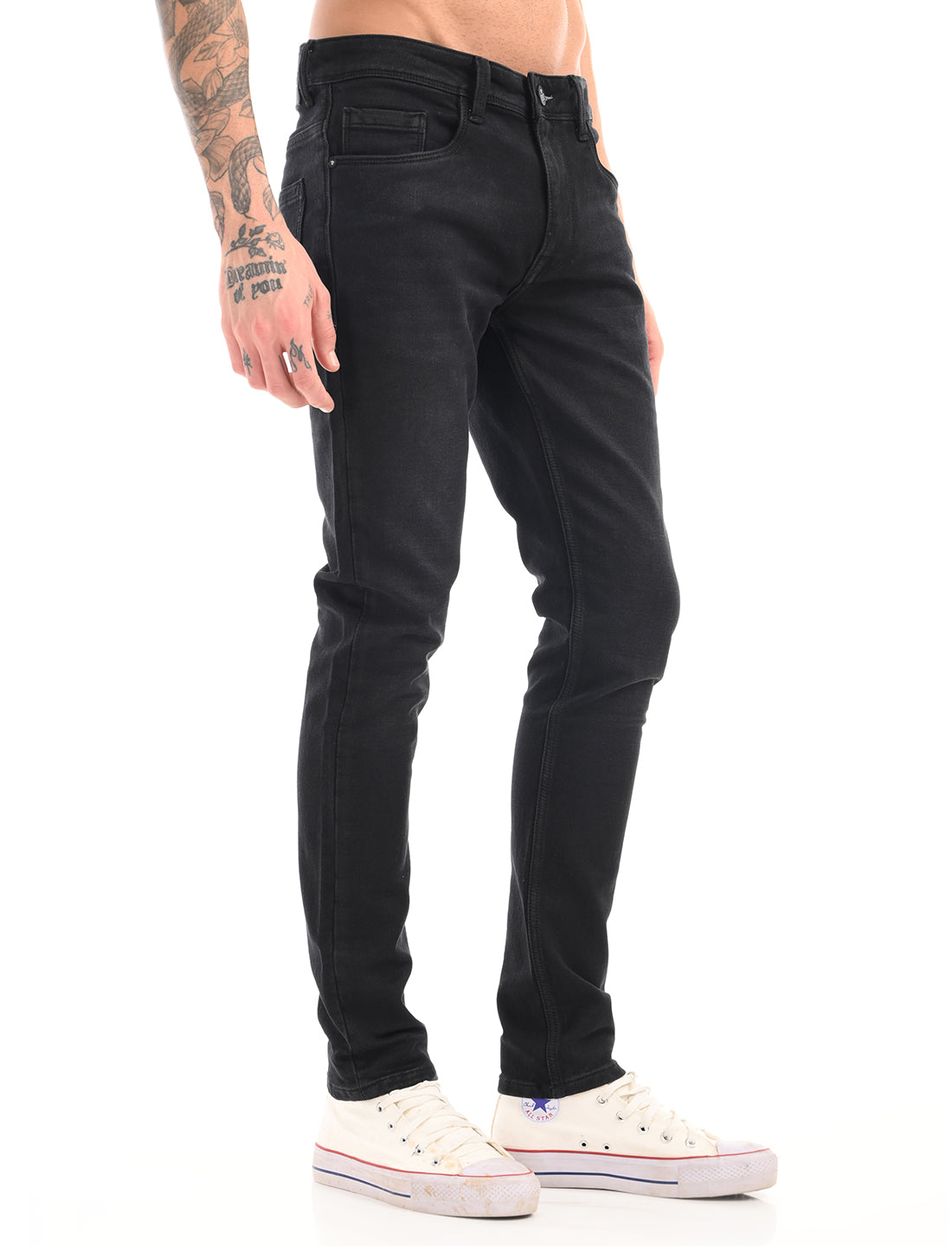 Dark Grey Slim Fit Light Fade Jeans