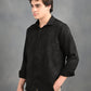 Textured Jacquard Black Shirt
