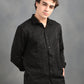 Textured Jacquard Black Shirt