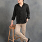 Textured Jacquard Black Shirt