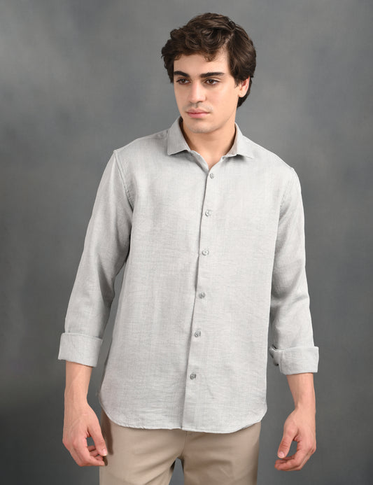 Textured Jacquard Grey Shirt