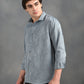 Berit Blue Textured Jacquard Shirt