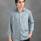 Berit Blue Textured Jacquard Shirt