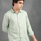 Berit Light Green Textured Jacquard Shirt