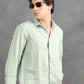 Berit Light Green Textured Jacquard Shirt