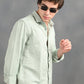 Berit Light Green Textured Jacquard Shirt