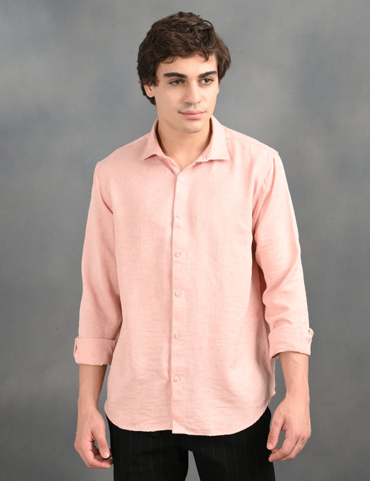 Berit Pink Textured Jacquard Shirt