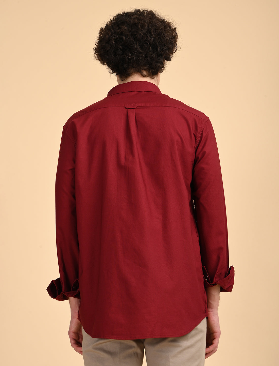 Red Solid Oxford Shirt