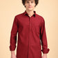 Red Solid Oxford Shirt