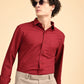 Red Solid Oxford Shirt