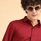Red Solid Oxford Shirt