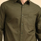 Olive Green Solid Oxford Shirt