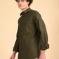 Olive Green Solid Oxford Shirt