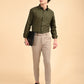 Olive Green Solid Oxford Shirt