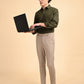 Olive Green Solid Oxford Shirt