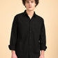 Black Solid Oxford Shirt