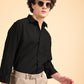 Black Solid Oxford Shirt