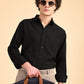 Black Solid Oxford Shirt