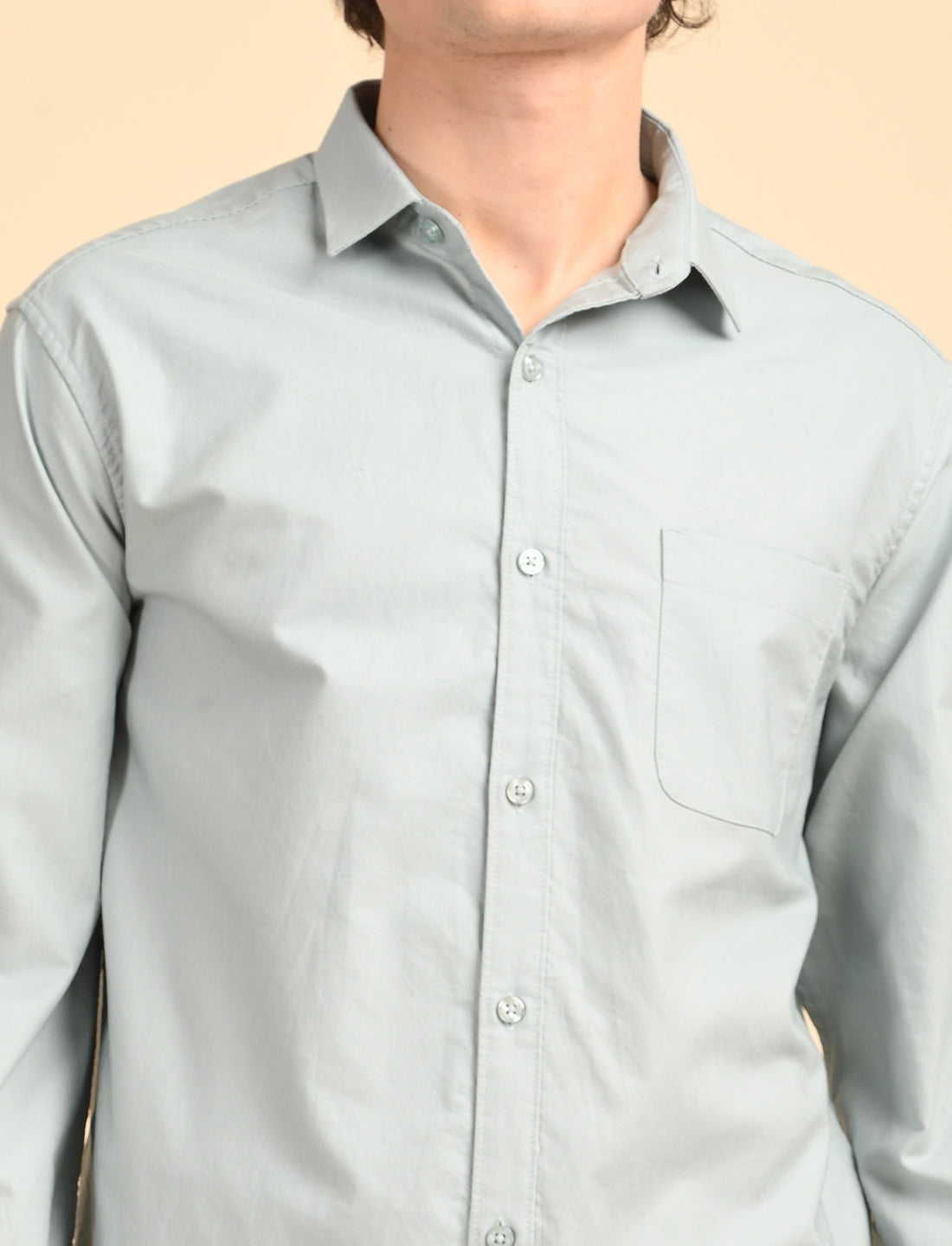Pearl Grey Solid Oxford Shirt
