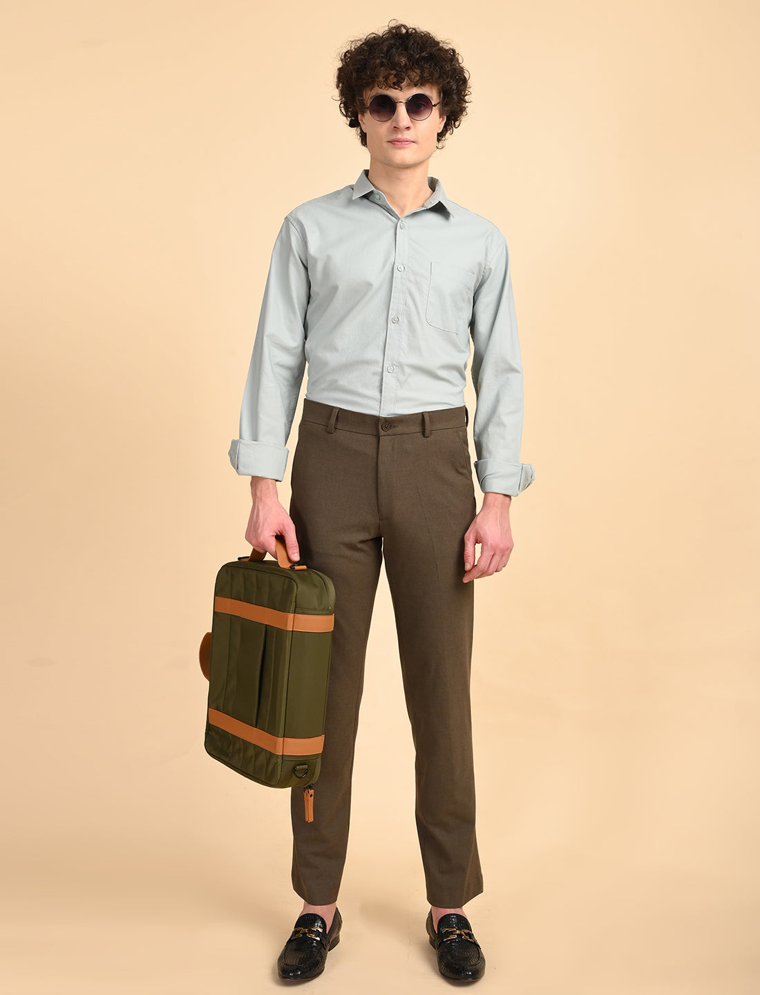 Pearl Grey Solid Oxford Shirt