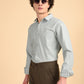 Pearl Grey Solid Oxford Shirt