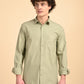 Light Green Solid Oxford Shirt