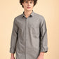 Dark Grey Solid Oxford Shirt