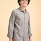 Dark Grey Solid Oxford Shirt