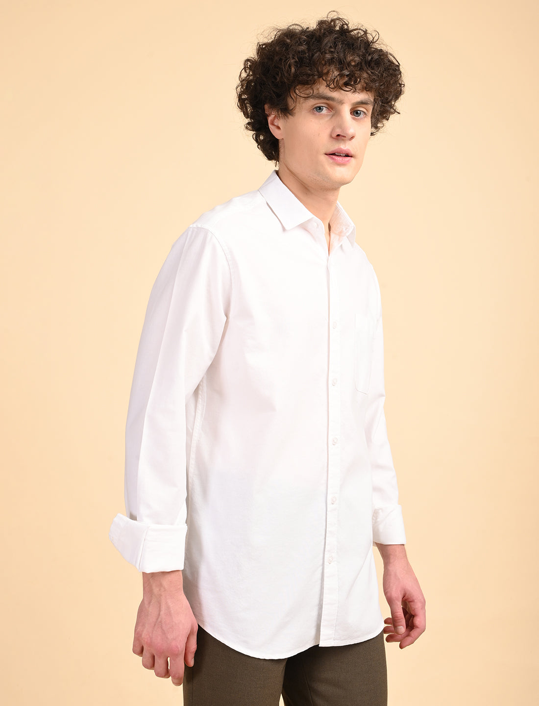 White Solid Oxford Shirt