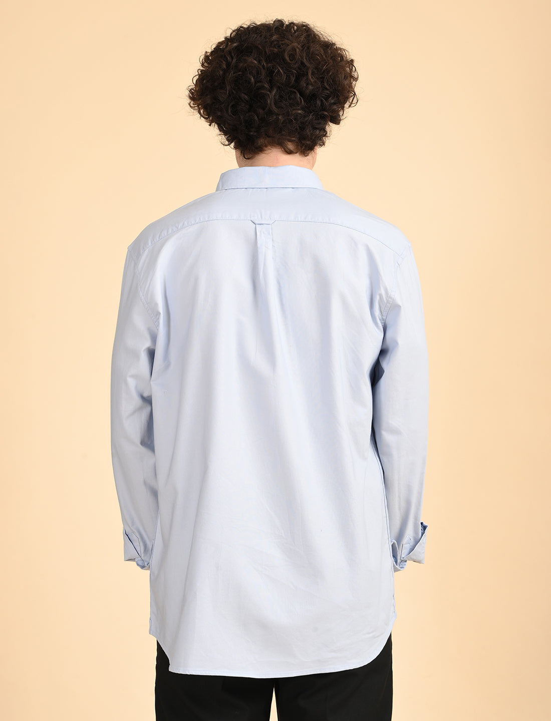 Pastel Blue Solid Oxford Shirt