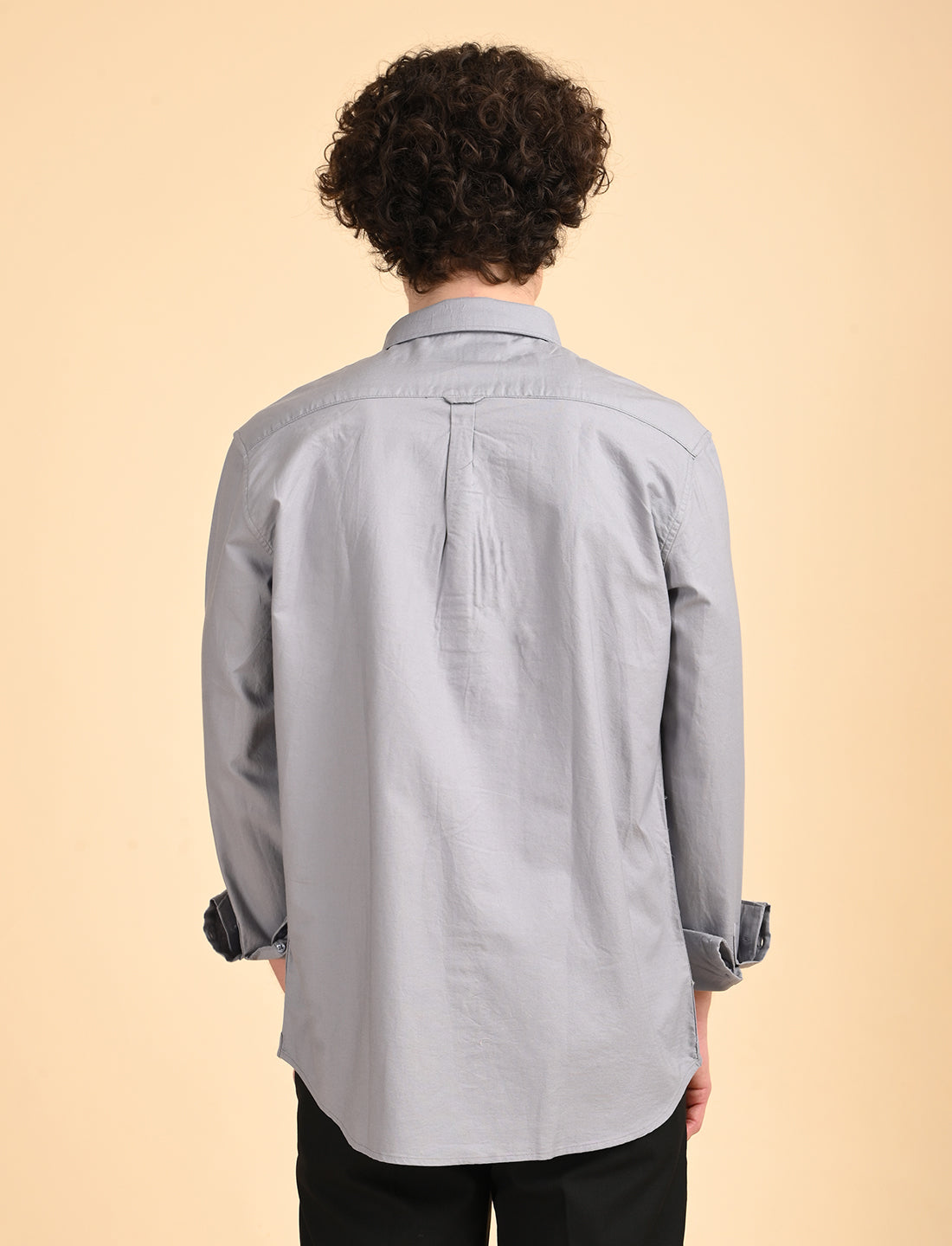 Dove Grey Solid Oxford Shirt