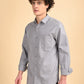 Dove Grey Solid Oxford Shirt