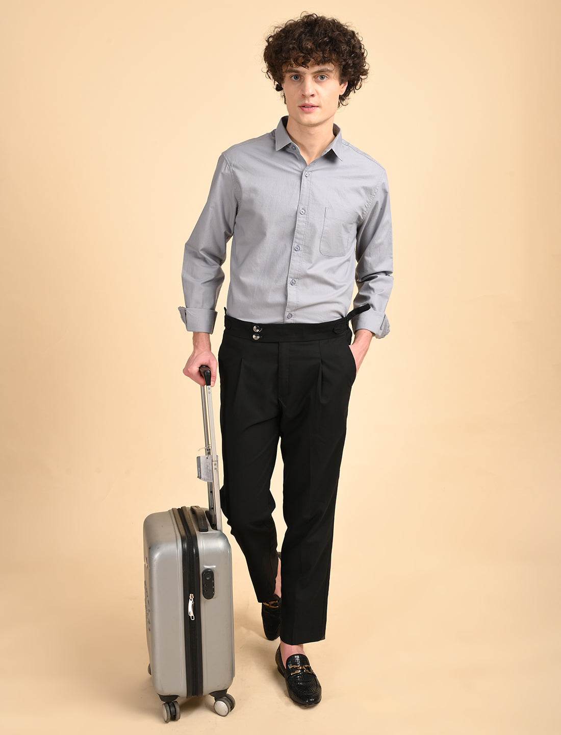 Dove Grey Solid Oxford Shirt