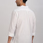 White Mandarin Collar Linen Shirt