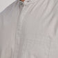 Light Grey Mandarin Collar Linen Shirt