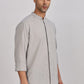 Light Grey Mandarin Collar Linen Shirt