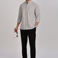Light Grey Mandarin Collar Linen Shirt