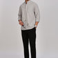 Light Grey Mandarin Collar Linen Shirt