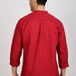 Red Mandarin Collar Linen Shirt
